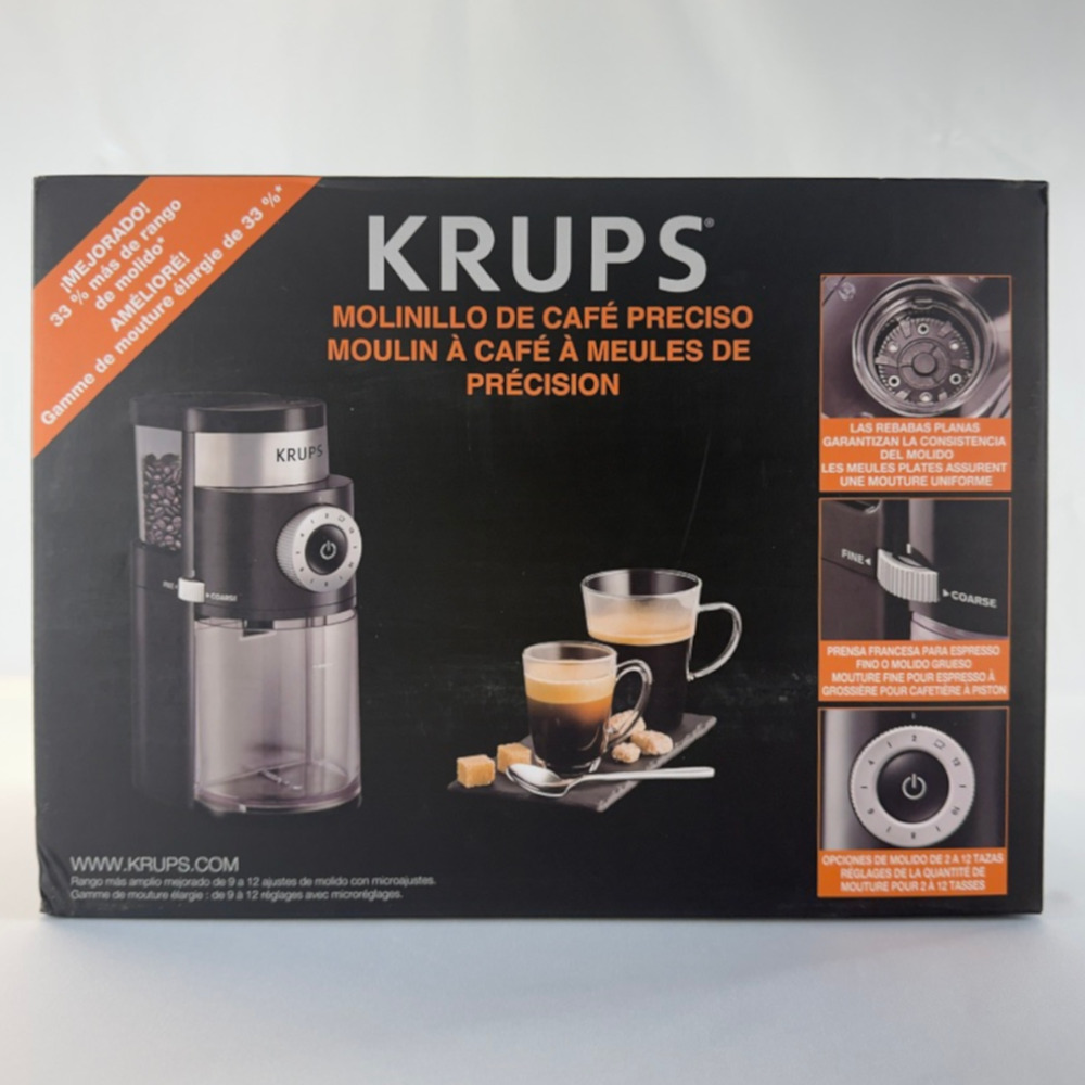 Krups Precise Coffee Burr Grinder 12 Cup Black GX550850 Electric 110W New